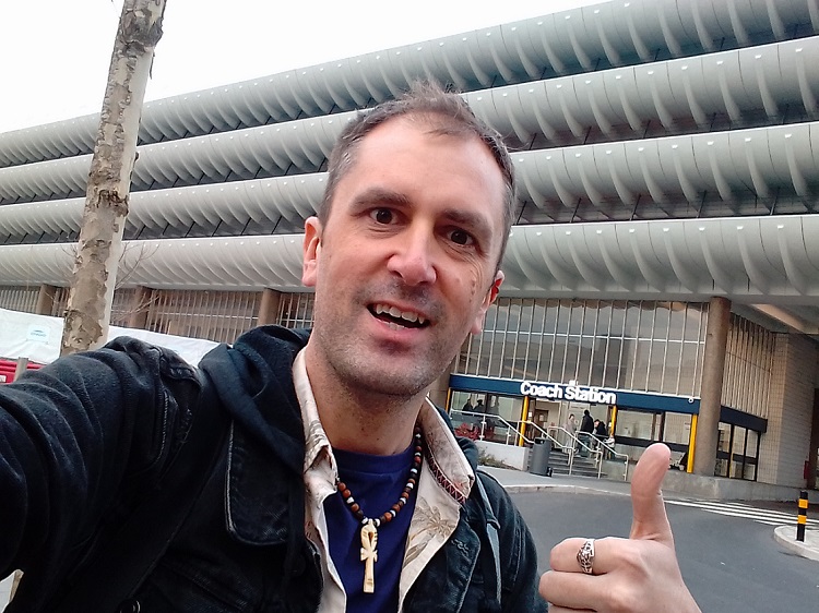 Nathan Head visiting the filming location at Preston Bus Station - March 30th 2019